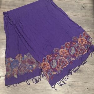 Purple Floral Pashmina